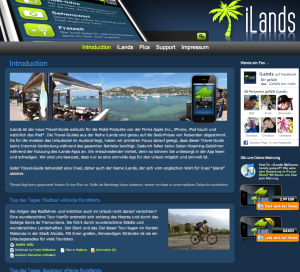 Neue Website www.iLands.eu preist Reiseführer-iPhone-App an